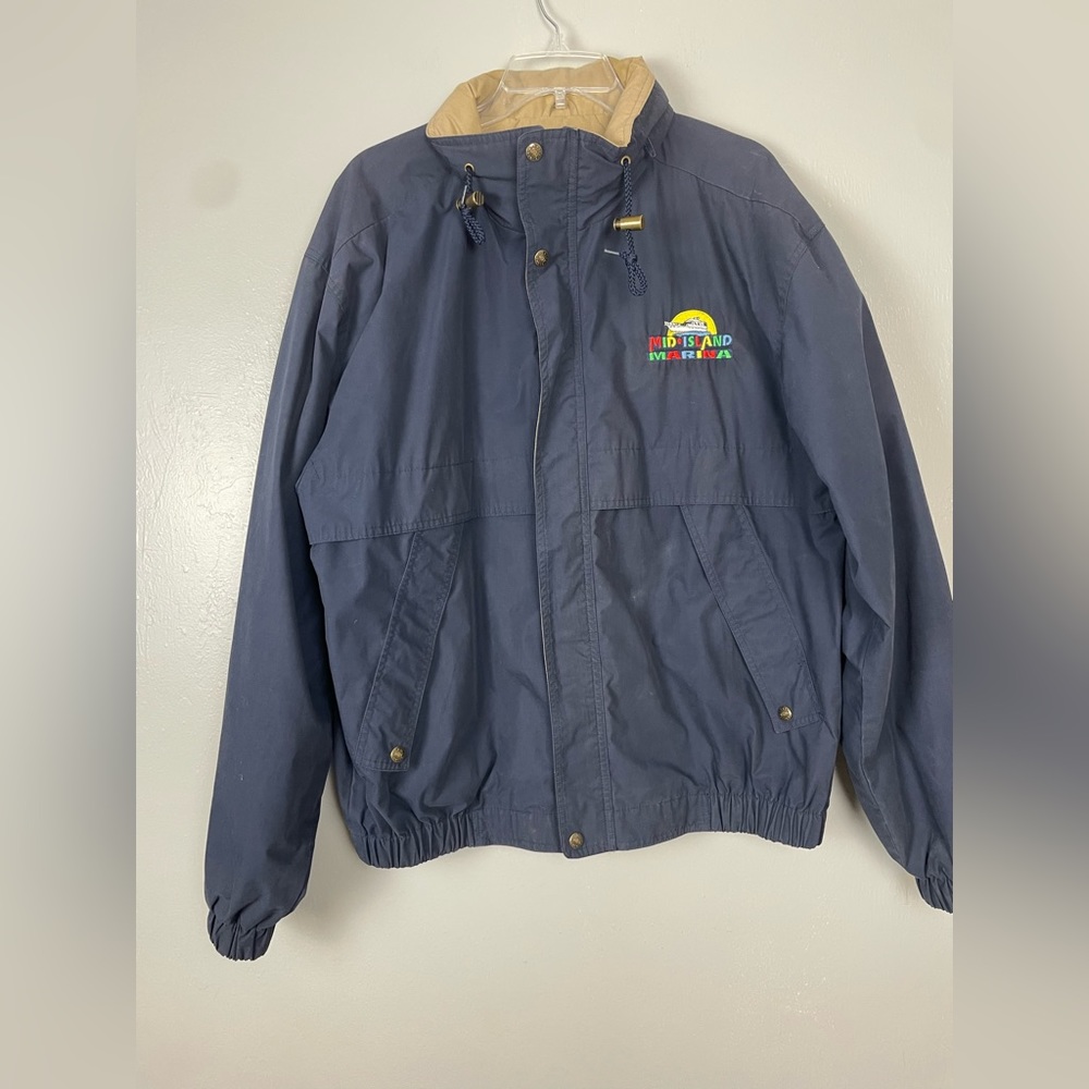 Tri-Mountain Mid Island Marina Signature Series Jacket Zip Up Size Large